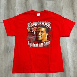 Colin Kaepernick "Against All Odds" San Francisco 49ers T-shirt Tee size XL B14
